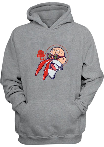 Unisex Hentai Old Man Master Roshi Essential Baskılı Gri Normal Kalıp Şardonlu Kalın Sweatshirt