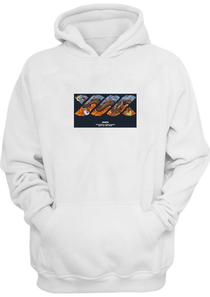 Unisex The Strongest 4 Elements Dragon Earth Baskılı Beyaz Normal Kalıp Şardonlu Kalın Sweatshirt