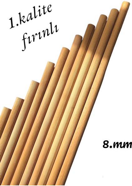 Home Ahşap Balsa Çubuk Kavela 20 cm Yivli Kayın 8 mm 25 Adet