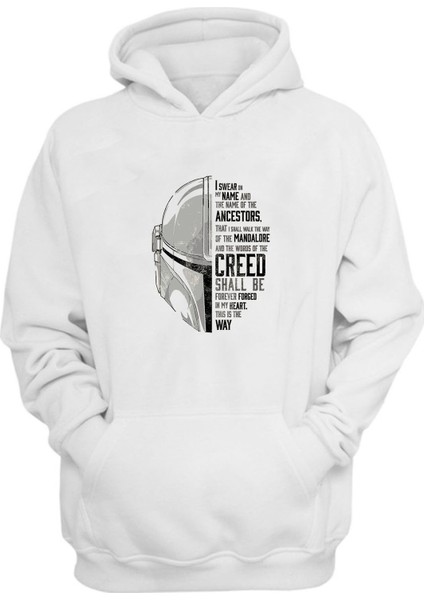 Unisex Creed Of The Watch Natural Tee Baskılı Beyaz Normal Kalıp Şardonlu Kalın Sweatshirt