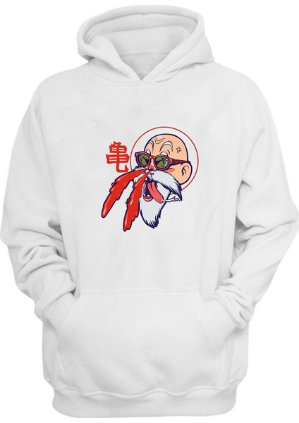 Unisex Hentai Old Man Master Roshi Essential Baskılı Beyaz Normal Kalıp Şardonlu Kalın Sweatshirt