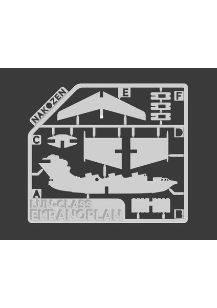 3’lü Ekranoplan Uçak Maketi Kit Kartı Seti