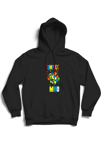 Complex Mind, Karmaşık Zihin, Rübik Küp, Rubik's Cube Kapüşonlu Sweatshirt
