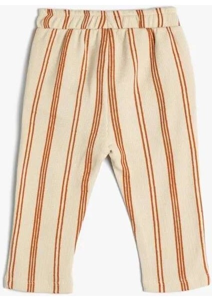 4SMB40083TK Koton Erkek Bebek Eşofman Alt Ekru Çizgili fiyatları