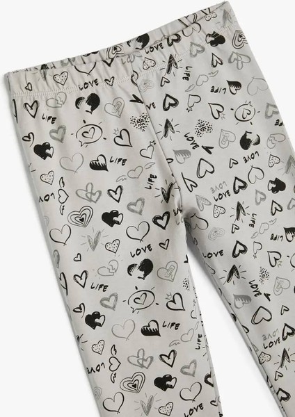 4SKG40037AK Koton Kız Çocuk Tayt Gri Desenli modelleri