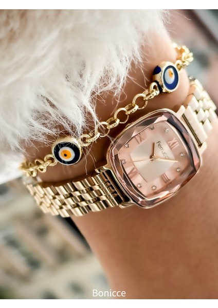 Özel Tasarım Rose Renk , Kare Kasa, Çelik Kordon Bayan Kol Saati+Bileklik Hediyeli indirimleri