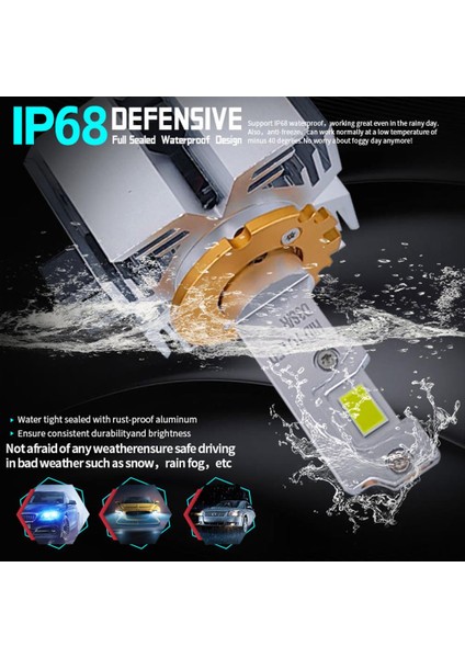 Led far ampulü D3S/R 70W 16000LM 6000K Beyaz CANBUS 12V-tk/Laam927 modelleri