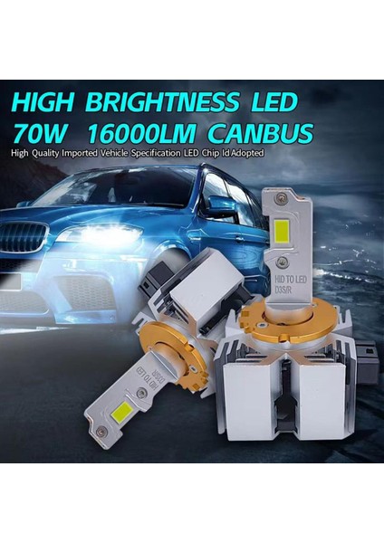 Led far ampulü D3S/R 70W 16000LM 6000K Beyaz CANBUS 12V-tk/Laam927 fırsatları