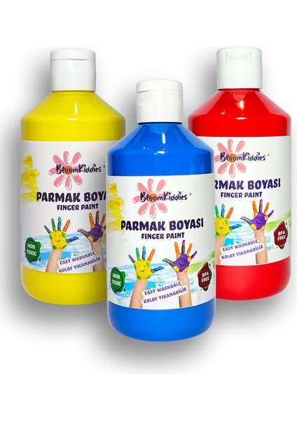 Yıkanabilir Parmak Boya 3'lü Set 1 (3X300 ml Şişe)