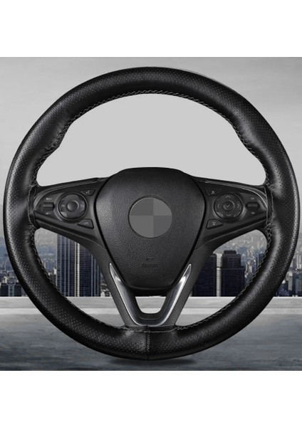 Seat Leon 2021> Uyuml Dikmeli Direksiyon Kılıfı Noktalı Dikişli Siyah ( 38CM×10.5CM )