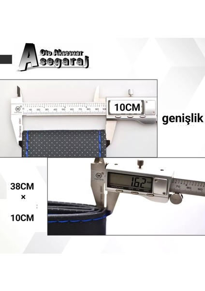 Seat Leon 2021> Uyuml Dikmeli Direksiyon Kılıfı Noktalı Dikişli Siyah ( 38CM×10.5CM )