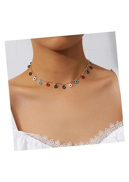 Yleaf Kadın Kolye Renkli Halkalı Charm Kolye