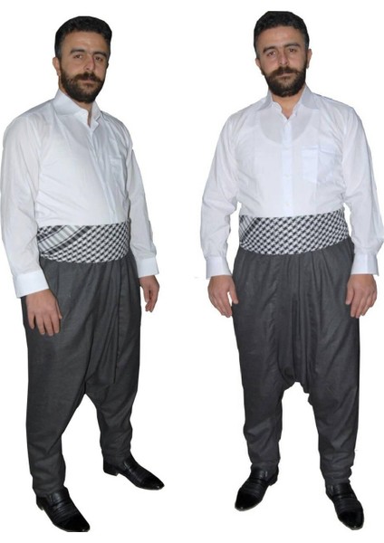 Gri Renk adana Şalvarı ve Puşi modelleri