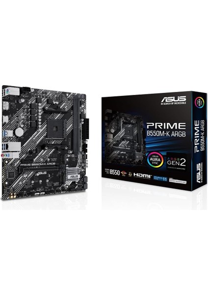 Prıme B550M-K Argb Amd B550 Am4 Ddr4 4866 Dp HDMI Çift M2 Usb3.2 Aura Rgb Matx 5x Protectıon Iıı Anakart