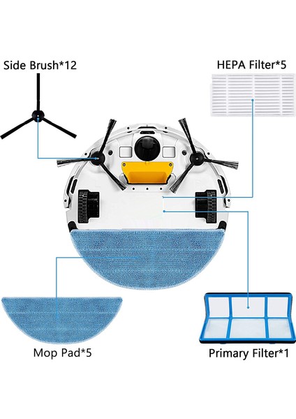 Ilıfe V3 V3S V5 V5S Pro Robot Süpürge Için Yedek Parçalar (Yurt Dışından) modelleri
