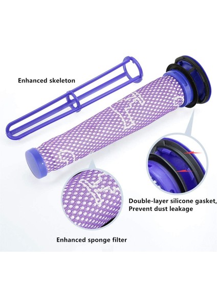 Dyson V6 DC58 DC59 6 Parça Için Cyclone Hepa Post Ön Motor Filtresi (Yurt Dışından) modelleri