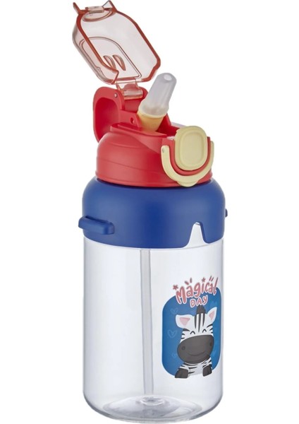 Boyun Askılı Kalın Pipetli Kilitli Kapak 650 ml Okul Su Matarası