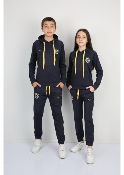 Mavi Boncuk Kids Çocuk Fenerbahçe Kapuşonlu Taraftar Takım