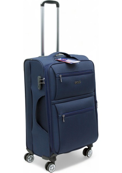 Lacivert Kabin (Küçük) Orta ve Büyük Boy Üçlü Carry-On Lüks Kumaş Valiz Seti ES0003 modelleri