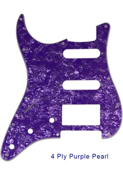 4ply Mor Inci Stili Elektro Gitar Parçaları Solak Abdmeksika Fd Strat 11 Delik Hss Paf Humbucker Gitar Pickguard Kazıma Plakası (Yurt Dışından)