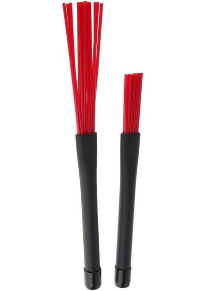Kırmızı Stil Et Geri Çekilebilir Naylon Caz Davul Fırçalar 23CM Davul Lastik Saplı Perküsyon Bateri Müzik Aksesuarları (Yurt Dışından)