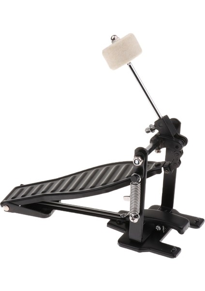 Siyah Stil Alüminyum Alaşımlı Tek Yaylı Baldren Davul Pedalı Yün Çırpıcı Perküsyon Yedek Aksesuarları ile Ayarlanabilir Strok (Yurt Dışından)
