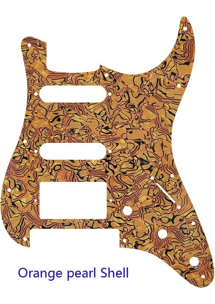 Turuncu Inci Kabuk Stili Pleroo Gitar Pickguard- Floyd Rose Tremolo Köprüsü ile Urew Delikleri Strat Için Paf Humbucker Tek Hss Kazıma Plakası (Yurt Dışından)