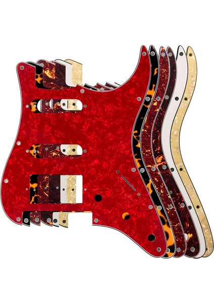 Turuncu Inci Kabuk Stili Pleroo Gitar Pickguard- Floyd Rose Tremolo Köprüsü ile Urew Delikleri Strat Için Paf Humbucker Tek Hss Kazıma Plakası (Yurt Dışından)