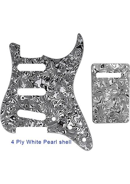Beyaz Inci Kabuk Stili Pleroo Özel Gitar Pickgaurd 72' Rew Delik Için Standart St Sss Gitar Pickguard Kazıma Plakası ve Arka Plaka Kazıma Plakası (Yurt Dışından)