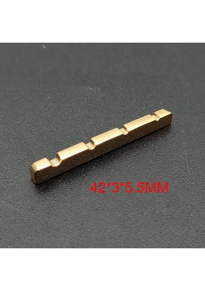 4 String 42X3X5.5MM Stili Elektrik Gitar, Akustik Gitar, Bas Gitar Parçaları Için Tel Pirinç Somun ve Eyer Tel Çok Boyutlu Pirinç Altın Kaplama (Yurt Dışından)