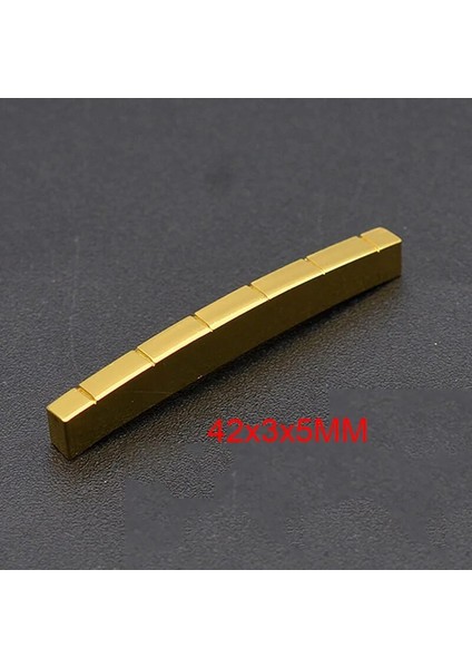 4 String 42X3X5.5MM Stili Elektrik Gitar, Akustik Gitar, Bas Gitar Parçaları Için Tel Pirinç Somun ve Eyer Tel Çok Boyutlu Pirinç Altın Kaplama (Yurt Dışından)