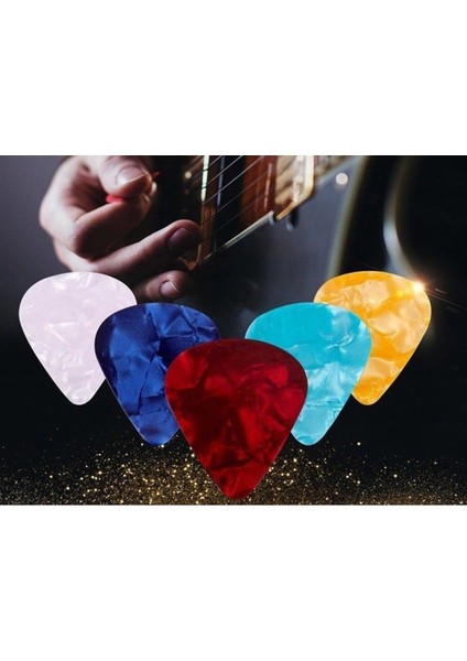 0,46 mm Gitar Seçim Stili Yeni Acoustks Plectrum Selüloit Elektro Pürüzsüz Gitar Pick Aksesuarları (Yurt Dışından)
