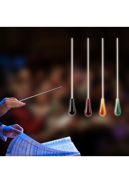Siyah Stil 4 Renk Şefi Profesyonel Müzik Bastonu Sahne Performansı Yönetmeni Konser Değneği (Yurt Dışından) fiyatları