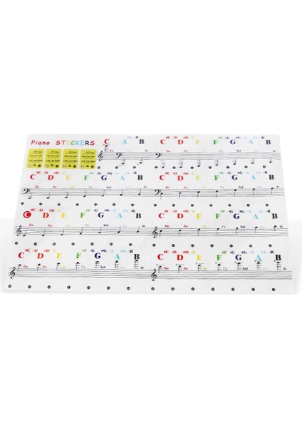 1 Adet Şeffaf Piyano Klavye Etiket Anahtar Elektronik Klavye Anahtar Piyano Çıta Not Sticker Enstrüman Için (Yurt Dışından)