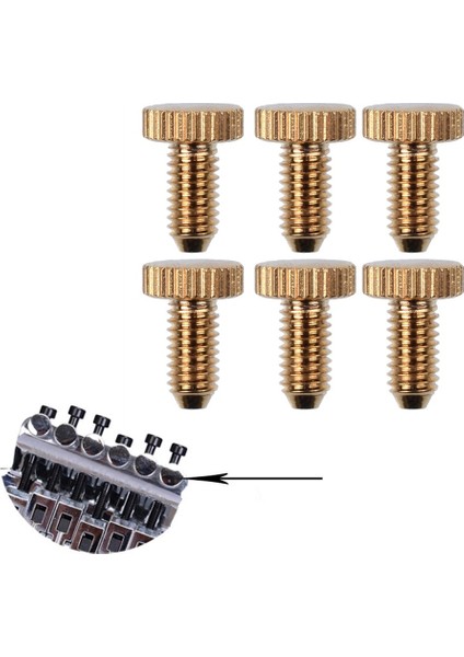 Siyah Stil 6 Adet Elektrikli Çift Sistem Tremolo Köprüsü Ince Ayar Vidaları Floyd Rose Gitar Çapı 5 mm Siyah Altın Gümüş (Yurt Dışından) modelleri
