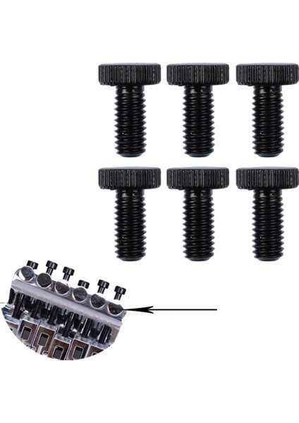 Siyah Stil 6 Adet Elektrikli Çift Sistem Tremolo Köprüsü Ince Ayar Vidaları Floyd Rose Gitar Çapı 5 mm Siyah Altın Gümüş (Yurt Dışından) fırsatları
