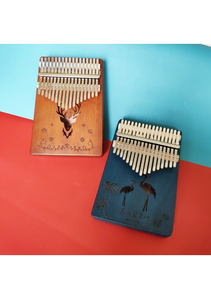 Kahverengi Milu Geyik Stili Kalimba 17 Tuşları Başparmak Piyano Yüksek Li Ahşap Maun Akasya Ahşap Vücut Müzik Aletleri Kalimba Piyano Yaratıcı Müzik Kutusu (Yurt Dışından) fırsatları