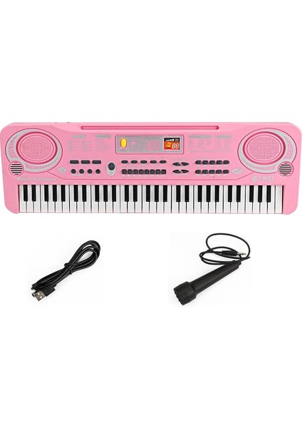 Siyah Stil 61 Tuşları Elektronik Organ USB Dijital Klavye Piyano Enstrüman Çocuk Oyuncak Mikrofonlu Elektrikli Piyano Çocuk Çocuklar Için (Yurt Dışından)