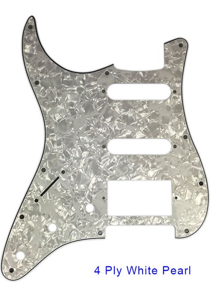 4ply Beyaz Inci Stili Elektro Gitar Parçaları Solak Abdmeksika Fd Strat 11 Delik Hss Paf Humbucker Gitar Pickguard Kazıma Plakası (Yurt Dışından)