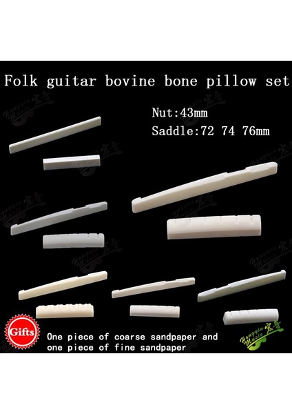 43 74 mm Yükseklik 12 mm Stil 1 Takım Gerçek Öküz Kemiği 6 String Gitar Köprüsü Tırnak Somunu Eyer Parçası Halk Akustik Gitar Köprüsü Eyer Ücretsiz Göndermek Zımpara Kağıdı (Yurt Dışından)