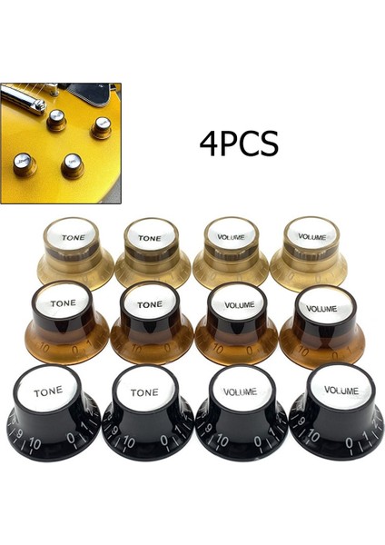 Siyah Stil 4 Adet Gitar Silindir Şapka Hız Kontrol Düğmeleri 2 Cilt 2 Ton Gümüş Çan Gibson Epiphone Les Paul St Lp Sg Elektrik Bas (Yurt Dışından)
