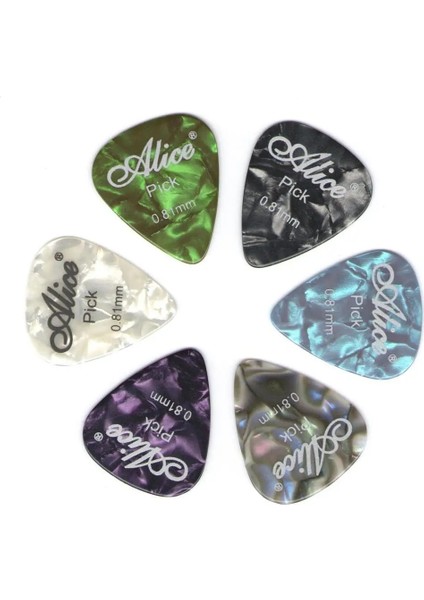 0,81 mm Stili 6 Adet Alice Selüloit Gitar Seçtikleri Arabulucu Kalınlık Renk Rastgele (Yurt Dışından)