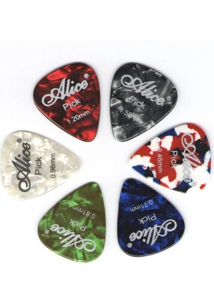 0,81 mm Stili 6 Adet Alice Selüloit Gitar Seçtikleri Arabulucu Kalınlık Renk Rastgele (Yurt Dışından)