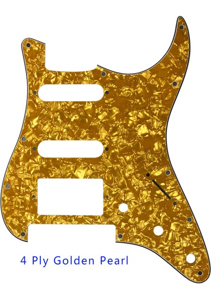 4ply Altın Inci Stili Pleroo Gitar Pickguard- Floyd Rose Tremolo Köprüsü ile Urew Delikleri Strat Için Paf Humbucker Tek Hss Kazıma Plakası (Yurt Dışından)