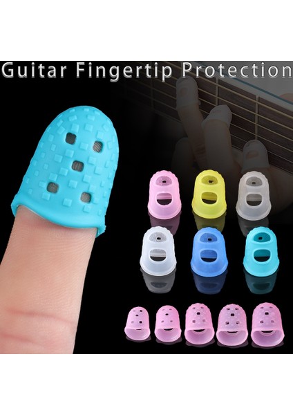 Xs Şeffaf Stil Olorful Silikon Gitar Parmak Koruma Kaymaz Parmak Muhafızları Parmak Ukulele Antipain Gitarlar Basın Acces (Yurt Dışından) modelleri