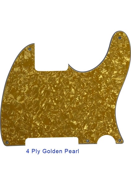 4ply Altın Inci Stili Pleroo Gitar Parçaları - Abd Standart 5 Vida Deliği Için 52 Yıl Tele Telecaster Dıy Boş Gitar Pickguard Çizik Plakası (Yurt Dışından)