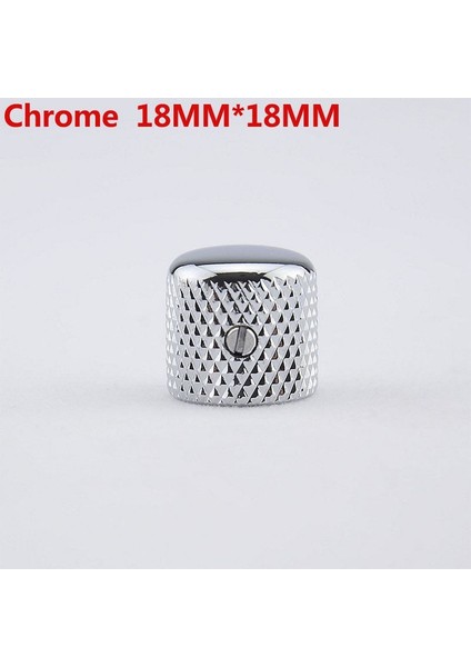 Chrome 18MM Style 【kore'de Üretilmiştir】 Elektro Gitar Bas Için 1 Adet Dome Metal Düğme (#0832) (Yurt Dışından)