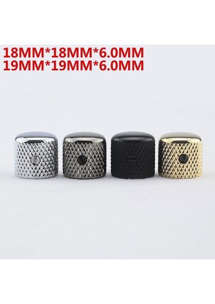 Chrome 18MM Style 【kore'de Üretilmiştir】 Elektro Gitar Bas Için 1 Adet Dome Metal Düğme (#0832) (Yurt Dışından)