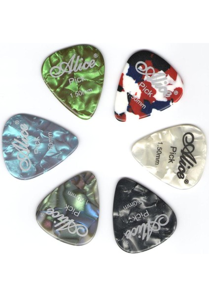 1,50 mm Stili 6 Adet Alice Selüloit Gitar Seçtikleri Arabulucu Kalınlık Renk Rastgele (Yurt Dışından)
