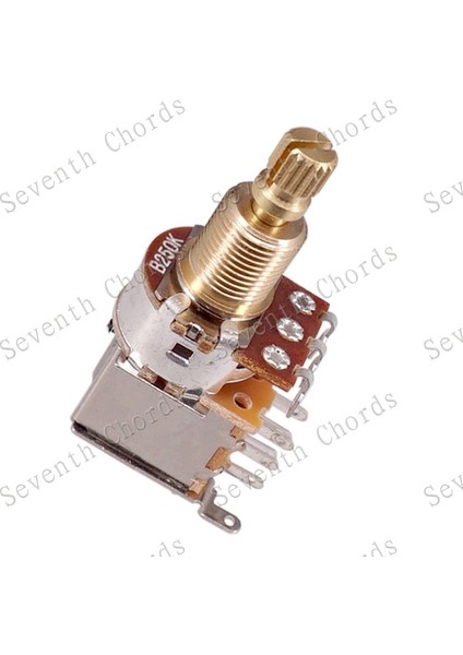 B250K x 2 Adet Tarzı 2 Adet Pirinç Bölünmüş Şaft Bas Gitar Push Push Potansiyometre Anahtarı Geçiş Kontrol Tencereleri - A25K B25K A50K B100K A250K A500K B500K (Yurt Dışından)